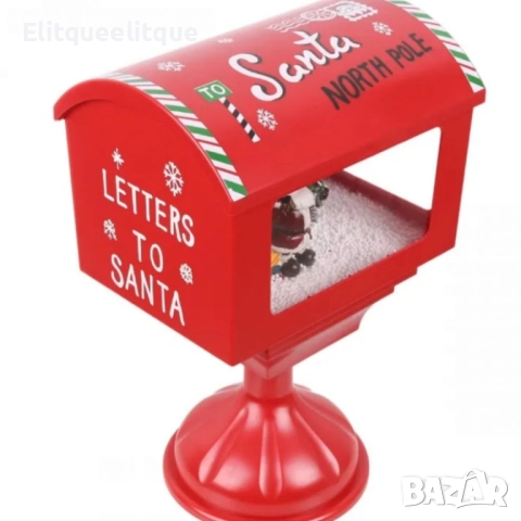 Музикална пощенска кутия „Santa North Pole“ с ефект на падащ сняг, снимка 6 - Други - 52284102