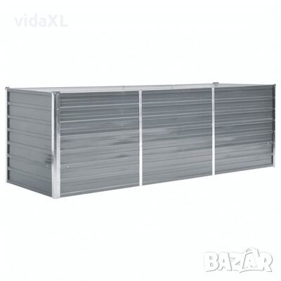 vidaXL Градинска висока леха поцинкована стомана 240x80x77 см сива(SKU:44840