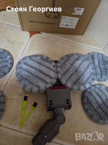 Двойно въртящ се моп комплект, съвместим с прахосмукачки Dyson V7/V8/V10/V11/V15, снимка 3 - Прахосмукачки - 53221583