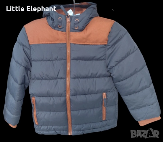 Зимно яке за 2-3 годишно момченце кафяво и тъмно синьо,два джоба/ново