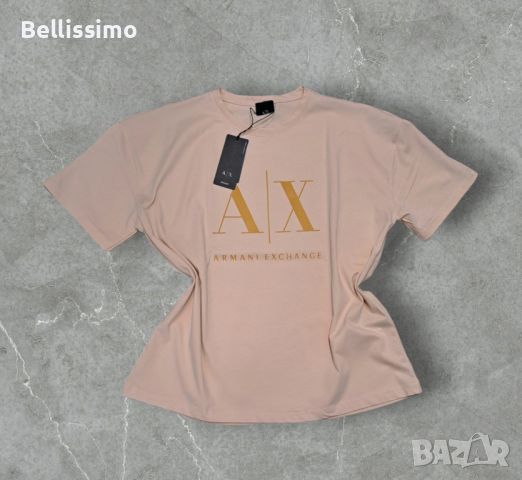 *Armani Exchange* Дамска тениска в бежов цвят, снимка 1 - Тениски - 45284358