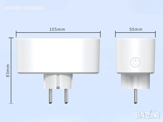 Умен двоен контакт с Wi-Fi, интелигентен таймер 16a, приложение, снимка 4 - Друга електроника - 53595939