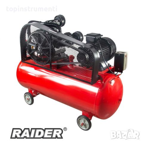 Компресор за въздух 270 литра, трифазен RAIDER RD-AC06, трицилиндров, 380V, 10bar, 7.5kW, 900л/мин, снимка 1 - Компресори - 45905943