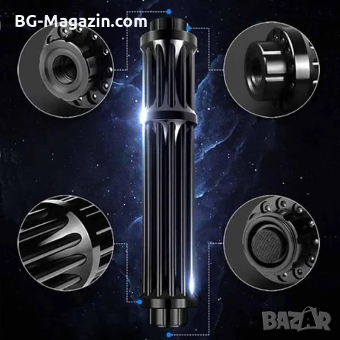 Мощен акумулаторен син лазер 5000mW батерии 18650 предпазни очила горящ палещ клечка кибрит балон, снимка 13 - Друга електроника - 51040547