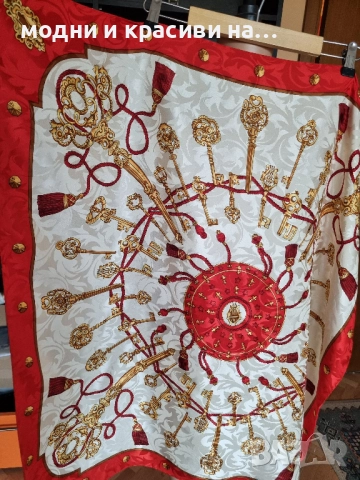 Голям копринен шал, снимка 4 - Шалове - 52184527