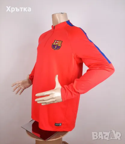 Nike Barcelona - Оригинална мъжка блуза с цип размер XL, снимка 2 - Блузи - 49555139