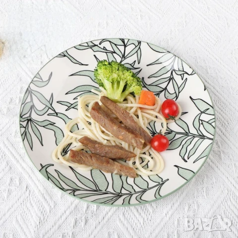 Порцеланова чиния с пластмасова поставка 19см, Листа 2, снимка 6 - Чинии - 51392421