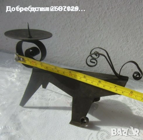 Свещници: Свещник  Щраус 30 см Статуетка от старо желязо, снимка 11 - Статуетки - 31622777