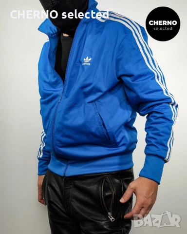 Мъжки суичър с цип ADIDAS Adicolor Classics Firebird Trefoil Track Top – размер L•M, снимка 11 - Суичъри - 53759240