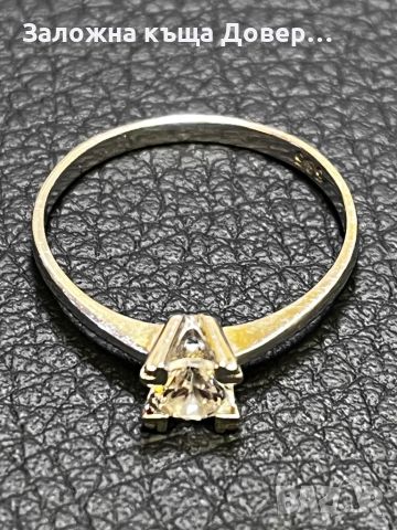 Златен пръстен венчална годежна халка  14 к 585 бяло злато gold zlato  prasten, снимка 6 - Пръстени - 46295608
