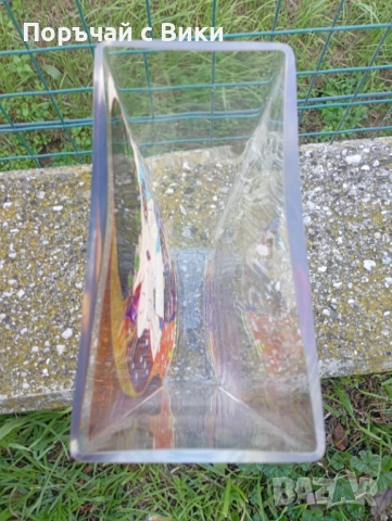 Стъклена ваза ръчна изработка, снимка 4 - Вази - 52324300