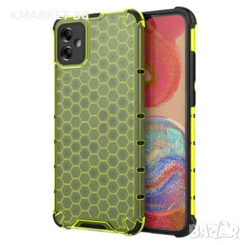 Samsung Galaxy A04e 4G / F04 4G / M04 4G Силиконов Калъф Honeycomb TPU и Протектор, снимка 4 - Калъфи, кейсове - 48581969