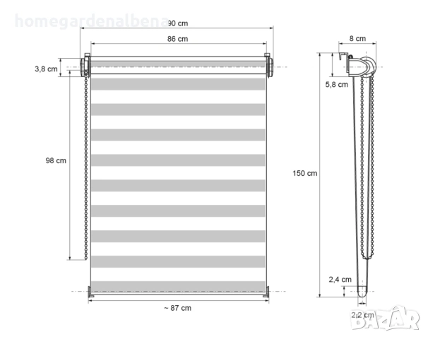 Двойни Ролетни Щори ECD | "Ден и Нощ" | Монтаж без Пробиване, снимка 5 - Щори - 54211742
