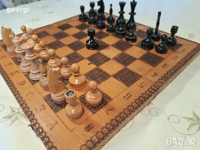 дървена кутия за шах и табла 25/5, снимка 4 - Шах и табла - 50331566