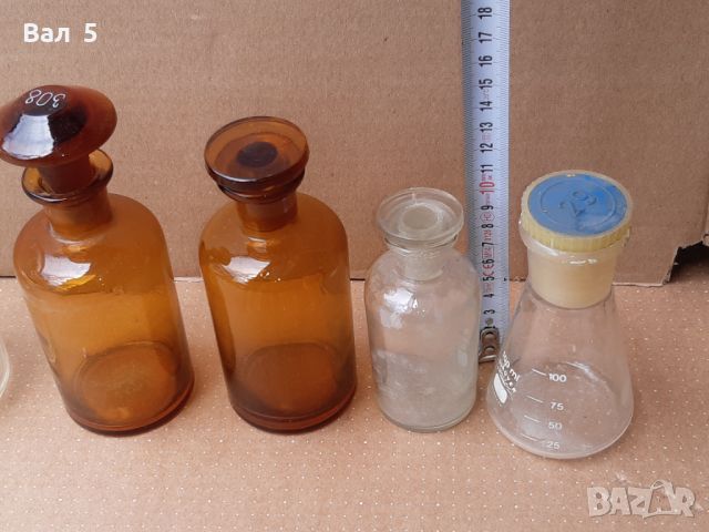 Аптекарска стъклария , вазария , шише , шишета - 7 броя, снимка 4 - Антикварни и старинни предмети - 46256269