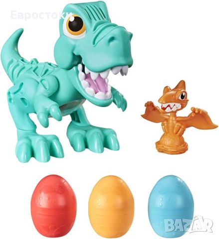 Играчка Play-Doh Dino Crew Crunchin' T-Rex за деца на 3 и повече години със забавни звуци на динозав, снимка 1 - Играчки за стая - 45919154
