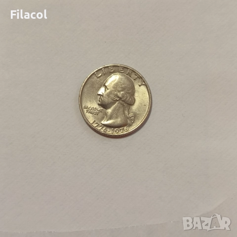 САЩ ¼ долар 1976 година 200 г. Независимост, снимка 2 - Нумизматика и бонистика - 51559741