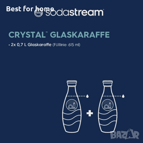 SodaStream DuoPack 2 x 0.7 л, стъкленr бутилки, снимка 4 - Други - 52953268