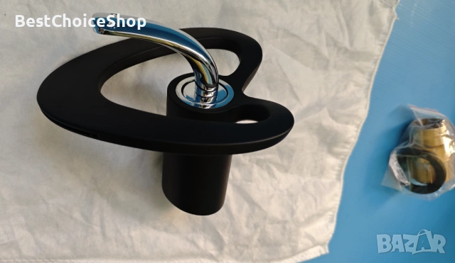 Мивка - смесител, монтаж върху плота на мивката, с една дръжка, черен, снимка 4 - Други - 53892817