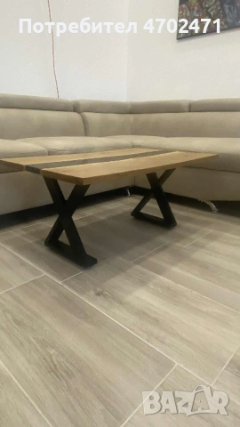 Маса от дъб с епоксидна смола, снимка 3 - Маси - 53023546