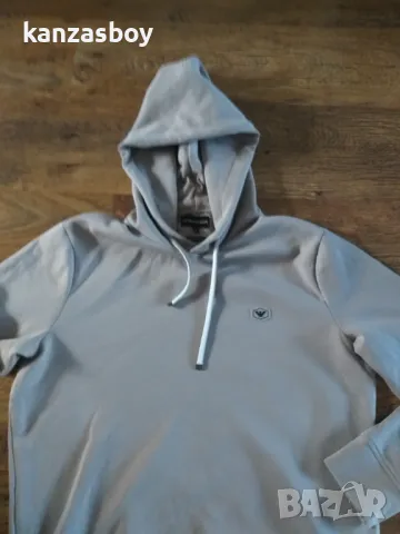 Emporio Armani Cotton Regular Fit Hooded - страхотно мъжко горнище КАТО НОВО М, снимка 7 - Спортни дрехи, екипи - 47779414