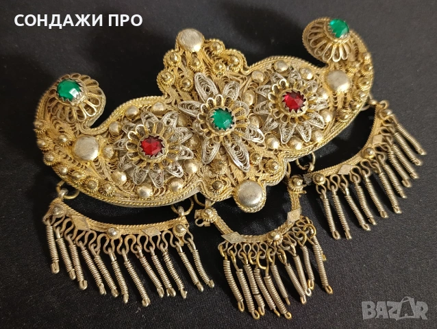 Пафти Сребърни Филигран Позлата Носия, снимка 3 - Антикварни и старинни предмети - 53065802