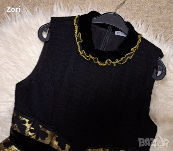 РАЗКОШНА рокля в златисто-черно, снимка 3 - Рокли - 52581279