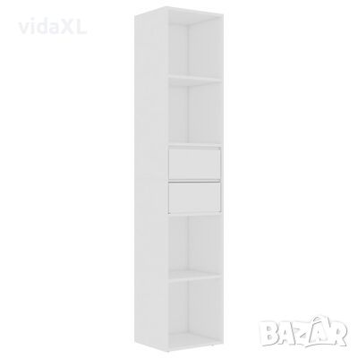 vidaXL Шкаф библиотека, бял, 36x30x171 см, ПДЧ(SKU:802867