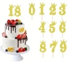 10 бр (0-9) числа цифри златисти с корона на клечка топери рожден ден happy birthday украса за торта, снимка 1