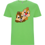 Нова детска тениска с катериците Чип и Дейл в зелен цвят, Disney