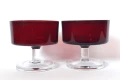 Френски сервиз чаши за мелба десерт шоколад тъмно червено стъкло , снимка 4