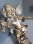 28см-3кг ангел херувим статуетка/стара френска бронзова фигура-надстройка за каминен часовник, снимка 6