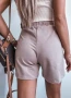 Дамски памучни къси панталони със златни копчета, снимка 2