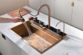 Розово злато - Мултифункционална кухненска мивка с двоен водопад, снимка 2