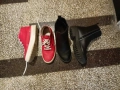 черни боти +червени кожени кецове, снимка 4