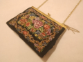 Викторианска дамска чанта с  Антична чанта Petit Point от 1900 г. Малка чанта с богато украсена злат, снимка 1
