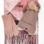 Топъл зимен комплект в розово-Шал, шапка и ръкавици Код на продукта:DAK-0011, снимка 1
