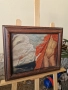 Прекрасна антикварна картина масло върху платно Бг автор , снимка 5