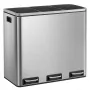 Троен кош за отпадъци - хром 3 x 18L = 54L, снимка 1