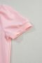 Дамска блуза в розово с къси бухнали ръкави и V-образно деколте, снимка 8