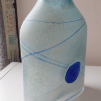 Стара авторска ваза от стъкло на шведска фирма/ Kosta Boda/подписана, снимка 5 - Вази - 44978193