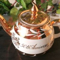 Златен чайник и захарничка⚜️ Staffordishire Gibson⚜️, снимка 1 - Декорация за дома - 45495379