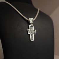 Сребърен кръст, кръст с разпятие, православен кръст, сребърен двулицев кръст, сребро 925, снимка 9 - Колиета, медальони, синджири - 45777147