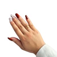 Дамски пръстен от медицинска стомана с нежни линии деликатна елегантност, снимка 1 - Пръстени - 45454456