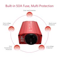 Преобразувател на напрежение Bestek 12 V към 230 V 300 W инвертор автомобилен инвертор с TÜV , снимка 12 - Аксесоари и консумативи - 46043659