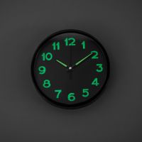 Стенен часовник Liberta, Светещ в тъмното, Черен, 20 см, снимка 2 - Стенни часовници - 45700733