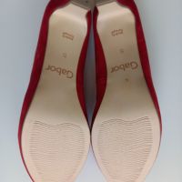 Дамски червени обувки от велур с нисък ток Gabor номер 38, снимка 11 - Дамски обувки на ток - 45261798