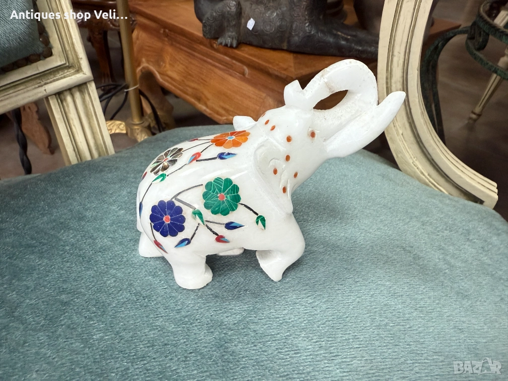 Мраморна фигура на слон №7657, снимка 1