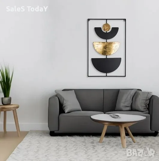 Картина за стена тип пано, метал, "Черно злато", 40x60см , снимка 1
