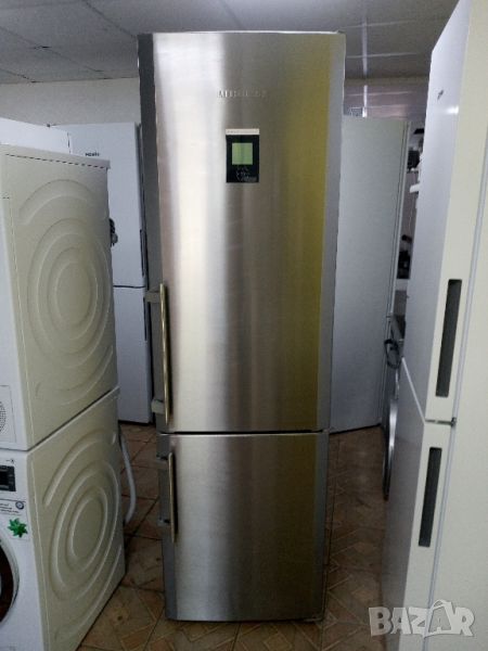 Иноксов комбиниран хладилник с фризер с ледогенератор Liebherr 2 години гаранция!, снимка 1